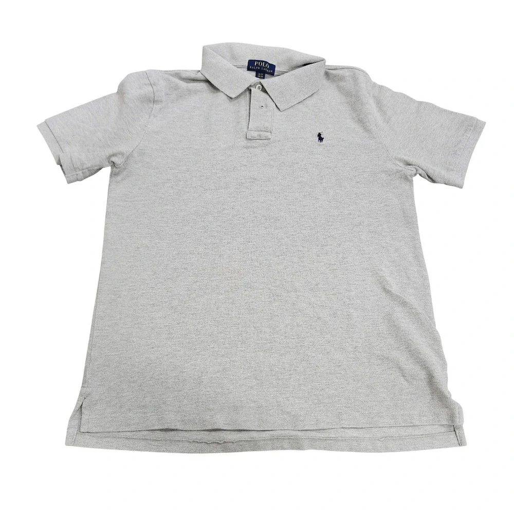 Polo Ralph Lauren Youth XL 18-20 Gray Mesh Polo Shirt Short Sleeve Pony Logo
